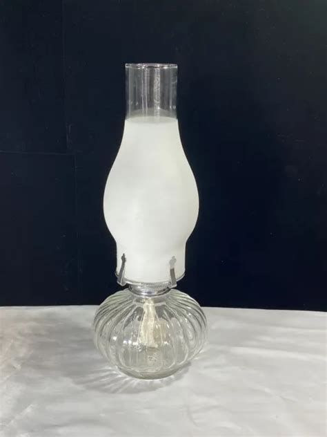Vintage Lamplight Farms Kerosene Oil Lamp Complete With Chimney Burner Wick Picclick