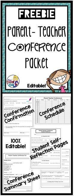 Free Parent Teacher Conferences Packet For 3rd 6th Grade Print And