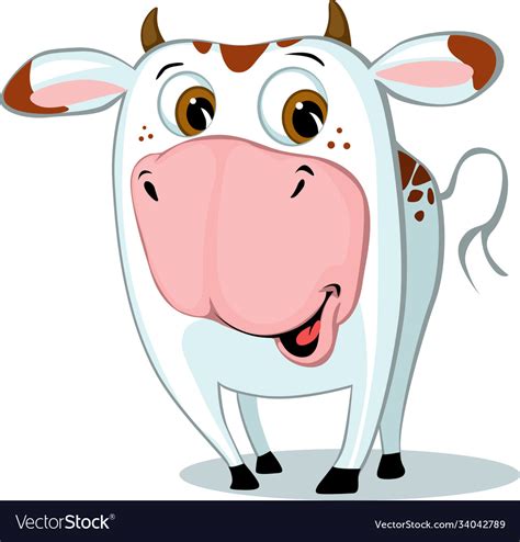 Cute Funny Cow Character Cartoon Royalty Free Vector Image