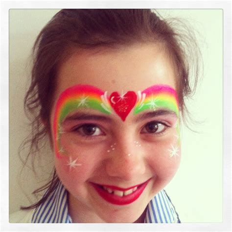 Heart And Rainbow Face Paint Rainbow Party And Craft Ideas Pinter