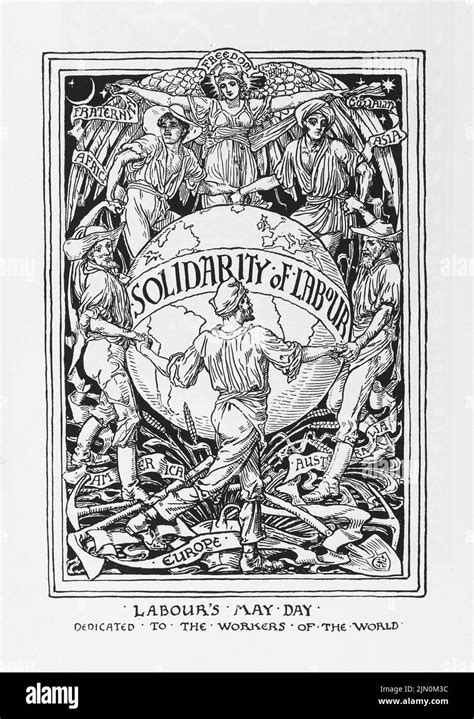 Solidarity Of Labour Labours May Day Illustration By Walter Crane