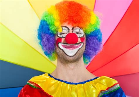 Funny Clown On A Colorful Background Stock Image Image Of Funny