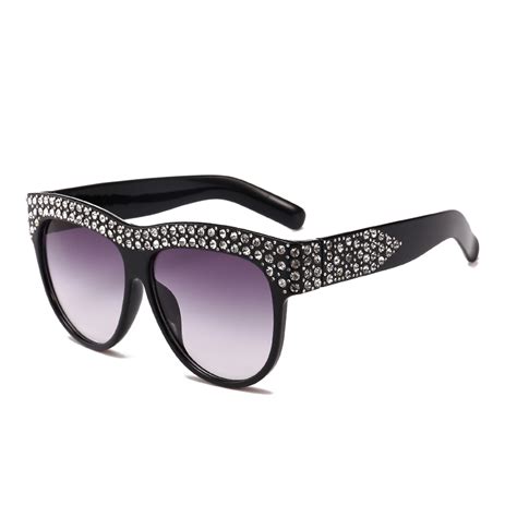 Wholesale Oversize Rhinestone Crystal Women Sunglasses Superhot Eyewear
