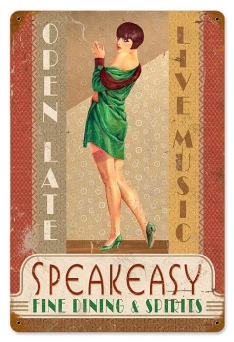 Vintage Speakeasy Pin Up Girl Metal Sign 12 X 18 Inches