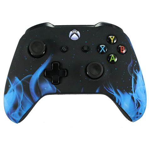 Xbox One Modded Custom Rapid Fire Controller Blue Flames Soft Touch