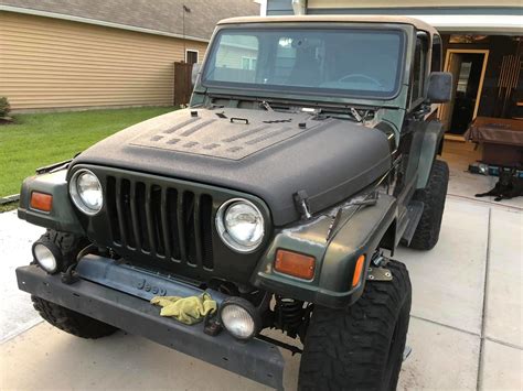 Hyline Offroad Louvered Hood Panel For 97 02 Jeep Wrangler Tj With Dual