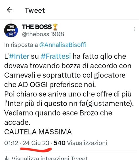 𝗧𝗛𝗘 𝗕𝗢𝗦𝗦 on Twitter Frattesi l Inter proverà l affondo decisivo