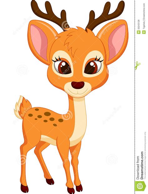 Cute Deer Cartoon Stock Vector Image Of Head Grazing
