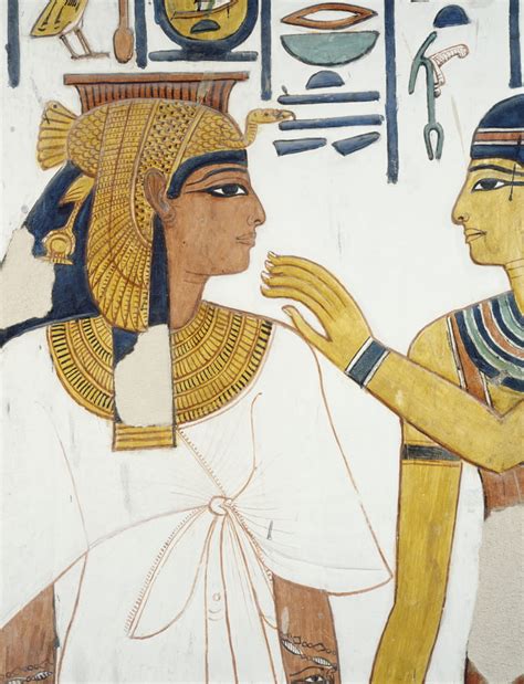 Nefertari Meets The Goddess Isis Fresco The North Facade Of The Fourth Pillar Burial Chamber