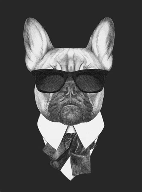 Modern Italian Mafia Dog Mural French Bulldog Art Animal Canvas Art