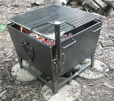 Heavy Custom Fabricated Iron Fire Pit And Cooking Stove With Removable Cooking Grate Yelp