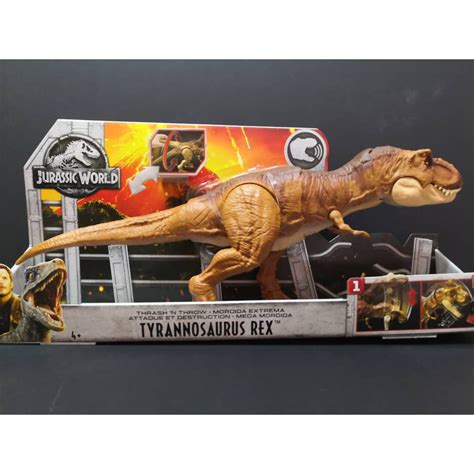Toys Action Figures Jurassic World Thrash N Throw Tyrannosaurus Rex T Rex Jurassic Park Mattel