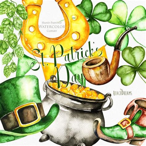 St Patricks Day Watercolor Saint Patricks Day Clip Art Etsy Png