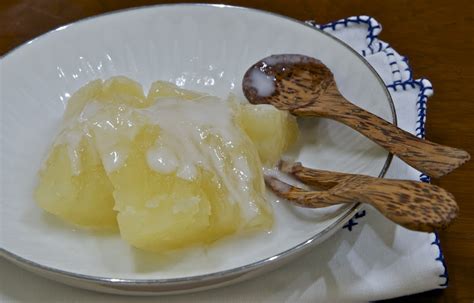 Indonesian Medan Food Glaced Cassava Ubi Rebus Gula