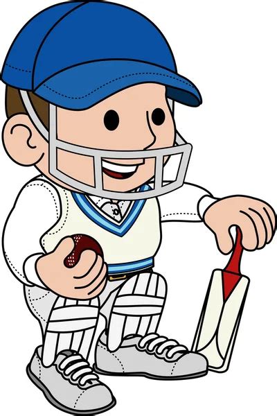 ᐈ Cricket Cartoon Stock Animated Royalty Free Cartoon Cricket Player
