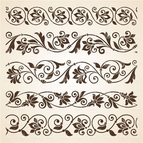 Vintage Floral Border Vector Stencil Patterns Stencil Art Stencil