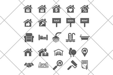Real Estate Icons Real Estate Icons Icon Creative Market