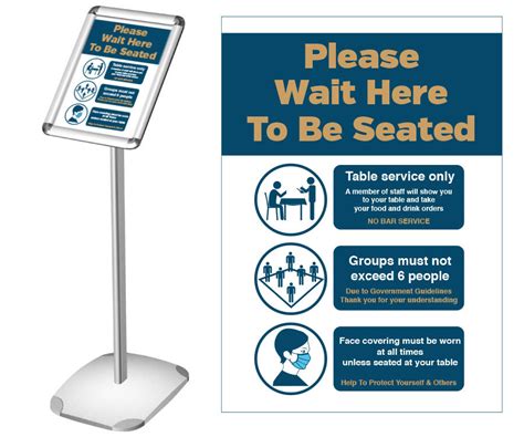 Please Wait Here To Be Seated Social Distancing