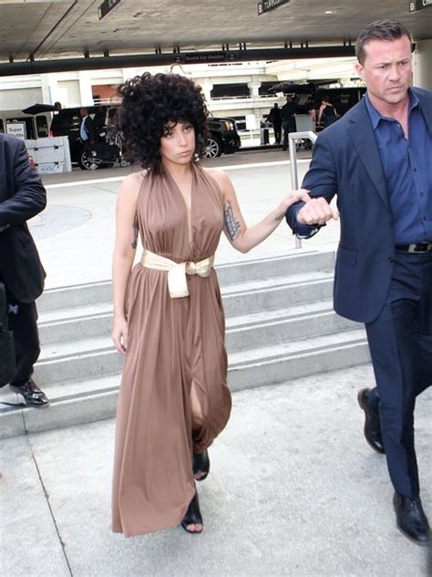 Lady Gaga Channels A Greek Goddess With Her Curly Wig And Grecian Dress