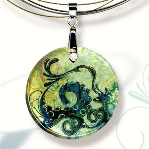 Octopus Tentacle Necklace Reversible Glass Art Necklaces Etsy