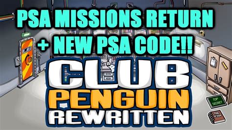 Psa Missions Are Finally Back New Psa Code Club Penguin Rewritten