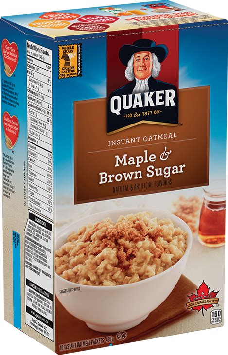 For energy to help you start your morning try a wholesome breakfast with quaker instant oatmeal your oatmeal is ready to eat only 90 seconds later. Nutrition Information For Quaker Maple And Brown Sugar ...
