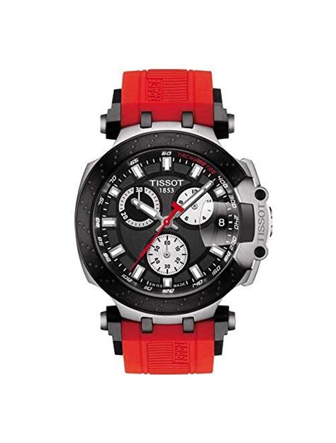 buy tissot men s t race chrono quartz stainless steel casual watch red t1154172705100 online