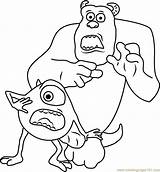 Coloring Afraid Mike Sullivan Monsters Inc Coloringpages101 sketch template