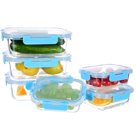 6 Pack Glass Containers With Lunch Bag Glass