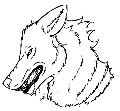 Angry Wolf Lineart By Imcaramel On Deviantart