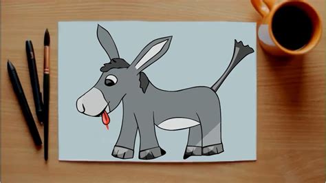 How To Draw A Donkey Easy Step By Step Drawing Lessons For Kids Youtube