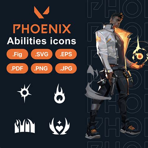 Valorant Phoenix Agent Abilities Icons Svg Png Eps Pdf Figma Vector