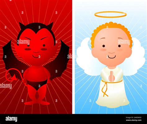 Angel And Devil Cartoon Stock Vector Image And Art Alamy