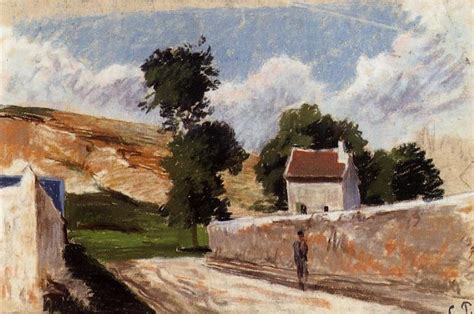 Pontoise is a small community just outside of paris. A Street in l'Hermitage, Pontoise - Camille Pissarro ...