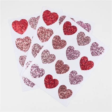 Glitter Heart Stickers Clafoutis
