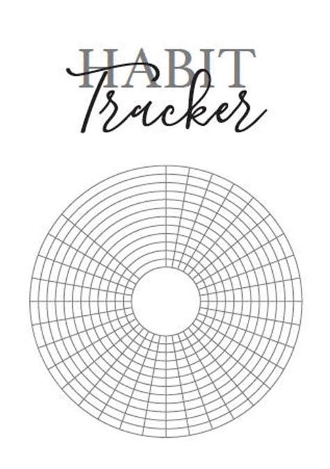 Circular Habit Tracker Grid Pack Bullet Journal Style Planner Page