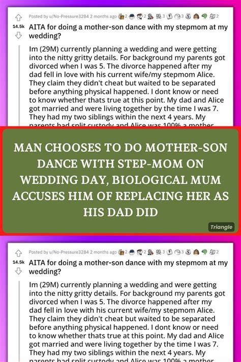 Man Chooses To Do Mother Son Dance With Step Mom On Wedding Day Biological Mum Accuses Him Of