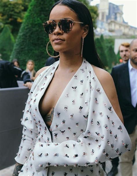 Rihanna Wearing Dior Dress At Paris Fashion Week Fashionweek Rihanna