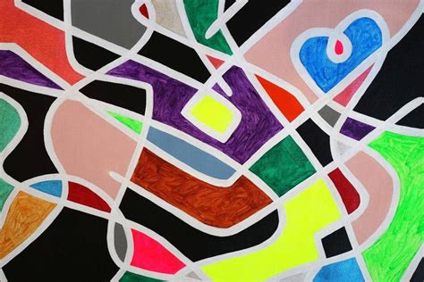 Esap Abstract Painting Colorful Bold Lines Geometric