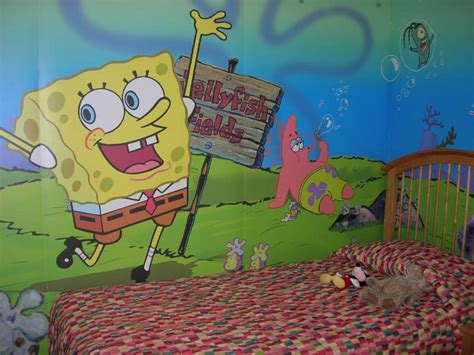 Kids Room Fantastic Spongebob Squarepants Themed Room Design With Red