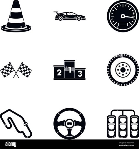 Race Cars Icons Set Simple Style Stock Vector Image And Art Alamy