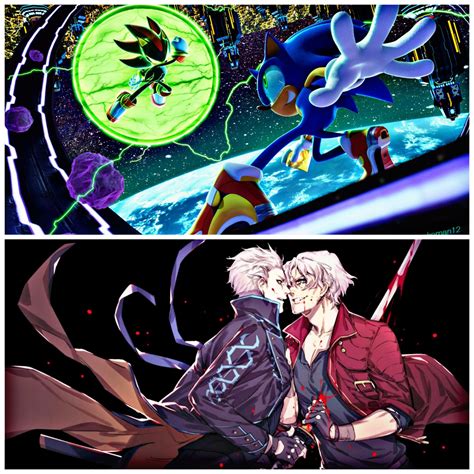Sonic And Shadow Sonic The Hedgehog Vs Dante And Vergil Devil May Cry