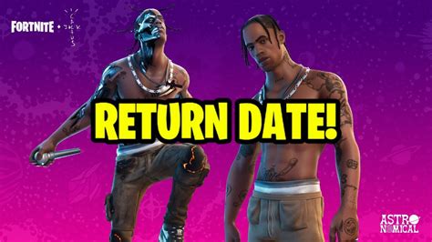 Travis Scott Skin Return Release Date In Fortnite Item Shop Travis