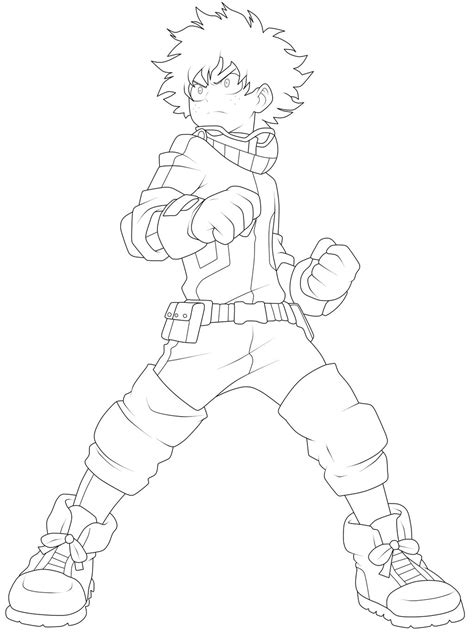 Izuku Midoriya Lineart By Chronofz On Deviantart