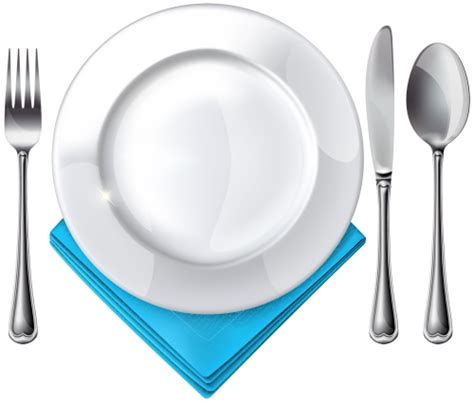 Plate Spoon Knife Fork And Blue Napkin PNG Clipart Best WEB Clipart