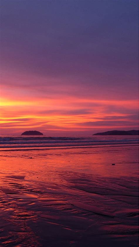 Nature Pure Fantasy Beach Sunset Skyline iPhone 6 Wallpaper Download ...