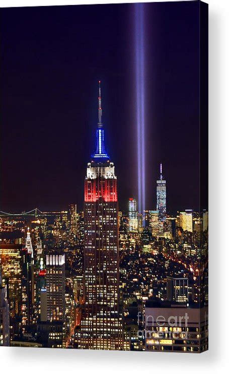 New York City Tribute In Lights Empire State Building Manhattan At