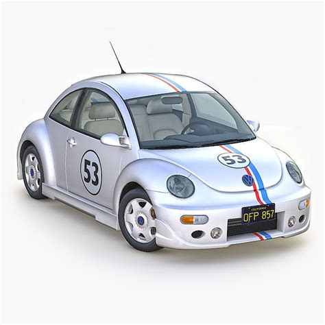 Volkswagen New Beetle Herbie 3d Model Cgtrader