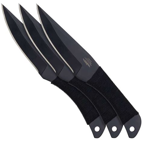 Black Triple Pro Throwing Knife Set Camouflageca