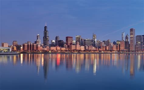 Hintergrundbilder Chicago Panorama Strand Gebäude 1920x1200